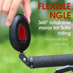Oeste de bicicleta grande angular espelho retrovisor 360 rotação ajustável guiador espelho mtb ciclismo estrada espelho retrovisor - Image 2