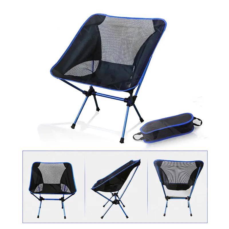Hewolf cadeira de acampamento ao ar livre luz dobrável encosto portátil caminhadas móveis compactos mochila pesca lounge praia cadeira - Image 1