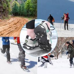 Eid 8 dentes escalada crampons para caminhada de inverno ao ar livre sapatos de pesca no gelo sapatos antiderrapante sapatos aço manganês cobre unisex - Image 5