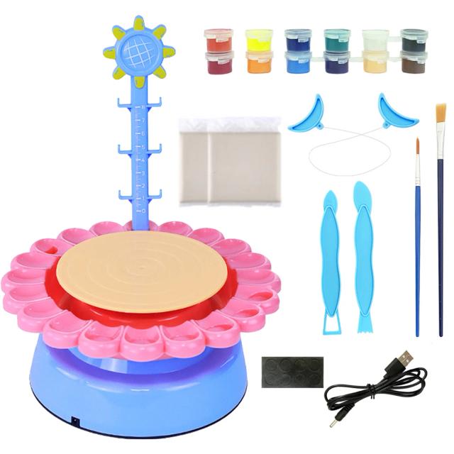 Conjunto Educativo de Cerâmica Elétrica para Crianças: Kit de Arte e Artesanato com Máquinas, Pintura e Paletas.