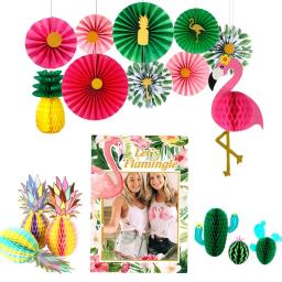 Huiran decoração de festa, flamingo rosa, havaí, verão, suprimentos para festa tropical, abacaxi, flamingo, decoração de festa de aniversário para meninas - Image 3