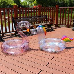 Flutuador Inflável De Piscina De Unicórnio Flamingo, anel De Natação Transparente, flutuadores De Piscina Para Adultos, tubo De Bóia Inflável, círculo De Natação Donut - Image 1