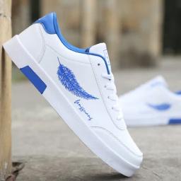 Tênis casual masculino, respirável com pena para área externa, sapatos com estampa de pena, para homens, 2019 - Image 3