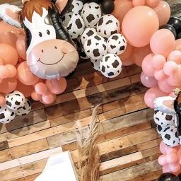 1 conjunto branco preto fazenda vaca tema festa de aniversário balões folha animal balão chuveiro do bebê decorações de casamento crianças favores suprimentos - Image 4