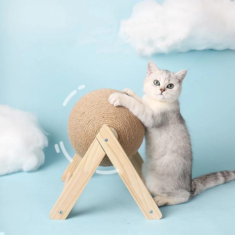 Gato coçar bola brinquedo gatinho sisal corda bola placa moagem patas brinquedos gatos scratcher resistente ao desgaste móveis para animais de estimação suprimentos - Image 1