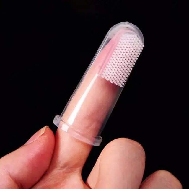 Escova de Silicone para Higiene Dental de Cães Médios com Design de Dedo para Limpeza Suave