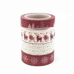 Natal Washi Fitas De Mascaramento, Listras De Rena De Floco De Neve, Kawaii Adesivos, Papelaria Scrapbooking Material Escolar, 1Pc - Image 5