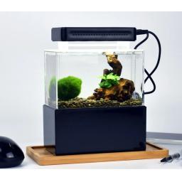 Mini pequeno aquário tanque de peixes interface usb com led lâmpada luz água fliter tanque de peixes casa decorações suprimentos de aquário - Image 3