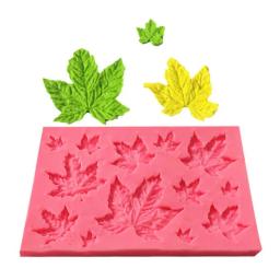 Molde de silicone com folha de bordo faça você mesmo, forma de cozimento de cupcake, ferramentas de decoração de bolo de fondant, pasta de goma, chocolate, doces, argila, moldes - Image 2