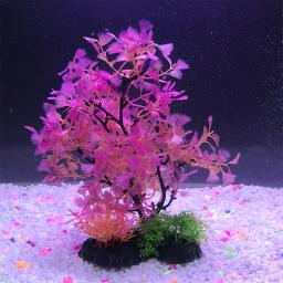 Enfeites de plantas aquáticas artificiais de 20-25cm de altura, para aquário, tanque de peixes, grama verde, flor, erva, decoração de paisagem - Image 4