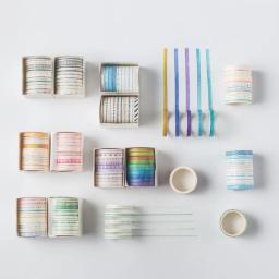 Conjunto de fita decorativa washi para scrapbooking, vintage, geométrico, bonito, para álbum, planejador, diário, conjunto de 10 peças - Image 3