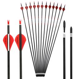 Flechas de carbono para tiro com arco, Flechas de tiro com arco composto, 31 polegadas, ID 5.2mm Spine, 300, 350, 400, 500, 600, 700, 12PCs - Image 1