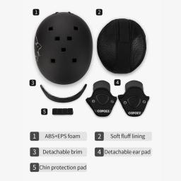 Copozz novo capacete de esqui dos desenhos animados meio coberto anti-impacto capacete de segurança ciclismo esqui snowboard capacete esportivo para adultos e crianças - Image 6