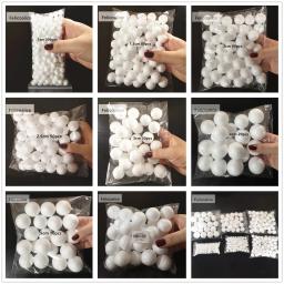 Esferas de isopor de poliestireno, espuma branca, artesanato redondo, festa DIY, casamento bola decoração suprimentos, 1 cm, 1,5 cm, 2 cm, 2,5 cm, 3 cm, 4 cm, 5 cm - Image 1