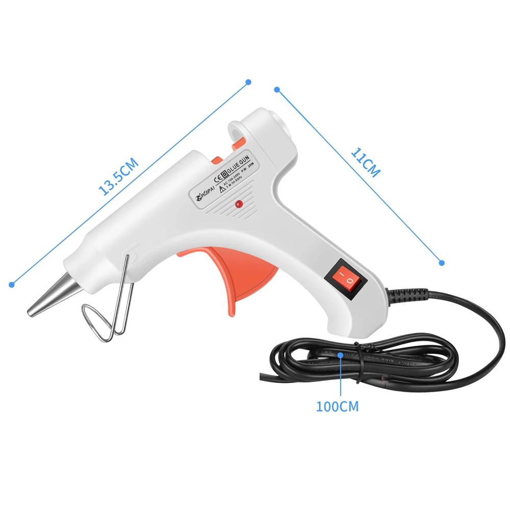 Pistola de cola quente com 7x100mm cola varas 20w aquecimento arma casa diy ferramentas armas de silicone quente elétrica mini pistola de cola térmica - Image 1