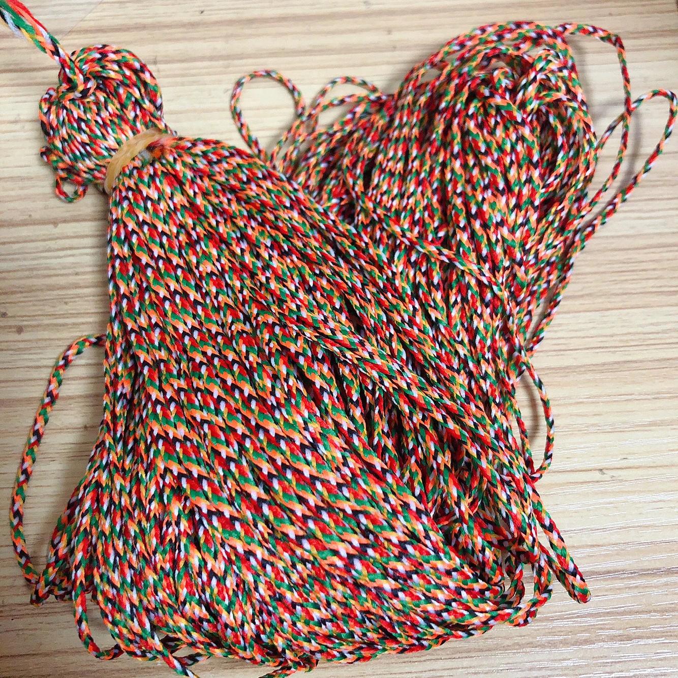 Fios coloridos de algodão de seda para joias, tibetano étnico, Nepal, descobertas tibetanas, pingentes Strand Knots, BD185 - Image 1
