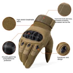 Luvas táticas ao ar livre com proteção Knuckle para homens e mulheres, tela sensível ao toque, Airsoft Paintball, tiro motocicleta - Image 1