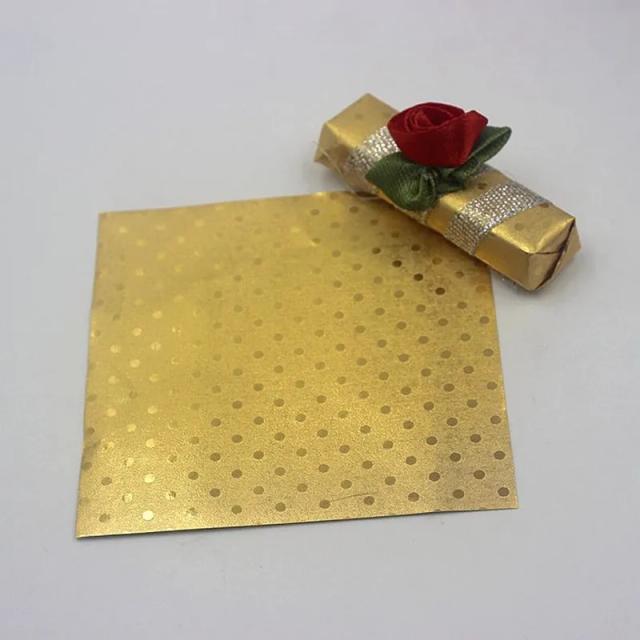 Folha de Alumínio para Embalagem DIY de Chocolate e Doces - Pacote com 100 Peças em 8 Cores (11x11cm)