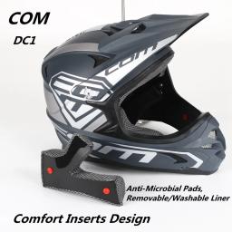 Capacete de mountain bike com dc1 ajustável, rosto inteiro, mtb, corrida, downhill, bmx, viseira estilo moto, removível, lavável - Image 6