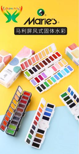 Caixa de pigmento de 38/58 cores para iniciantes, conjunto de tela dobrável em aquarela sólida, pequeno e conveniente, ferramenta de desenho para iniciantes, artes - Image 1