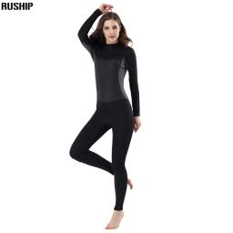 Roupa de mergulho feminina de neoprene, macacão de neoprene preto elástico 2mm, roupa de mergulho, traje de banho longo, peça única, forte, quente, surf, praia - Image 5