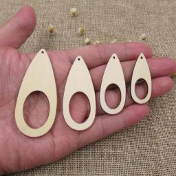 Teardrop de madeira em branco inacabado com pequena foice oval forma, madeira compensada recortada para dropearring DIY, projeto de jóias, pintura - Image 3
