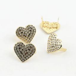 Fecho em metal para sapatos, 2 peças, forma de coração, strass, fivela, prendedor para calçados, hardware, couro, artesanato, acessórios - Image 5