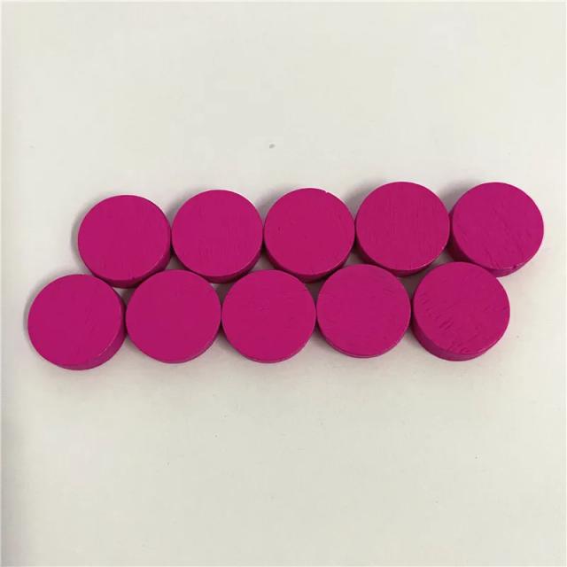 100 Peças Disco Madeira 15x5mm para Jogo de Tabuleiro