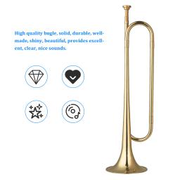 Ammoon-Brass C Bugle Call trompete banhado a ouro, trompa de cavalaria com bocal, instrumento musical para banda escolar, orquestra - Image 5