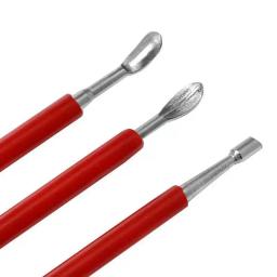 Ferramenta de artesanato de couro modelagem ponto stylus modelagem escultura ferramenta colher bolas gravação escultura lâmina ferramenta imprensa - Image 2