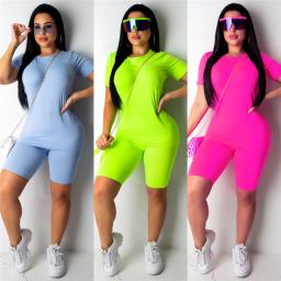 Conjunto fitness feminino de 2 peças, roupa esportiva, casual, ideal para treino, esportes, yoga e academia, verão - Image 1