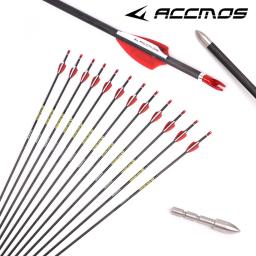 Coluna de flechas de carbono puro, tiro com arco, caça, tiro, 6 pcs, 12pcs, 250, 300, 350, 400, 500, 600, 700, 800, 900, 1000 ID, 4,2mm, 31 polegadas - Image 6