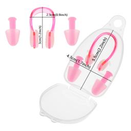 1 conjunto à prova dwaterproof água macio silicone natação earplugues nariz clipe caso protetor evitar a proteção da água plugue da orelha nadar suprimentos de mergulho - Image 5