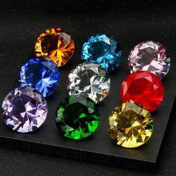 Diamante De Cristal Em Forma De Peso De Papel, Vidro Cortado Decorativo, Pedra Preciosa Gigante, Enfeite De Casamento, Presentes De Natal, 10 Cores - Image 1