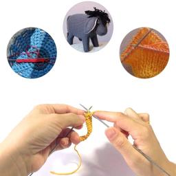 Flrhsjx 5 pçs agulhas de tricô de aço inoxidável 2-4mm 5 tamanhos conjuntos de gancho de crochê duplo apontado artesanato diy tecelagem agulhas de crochê - Image 6