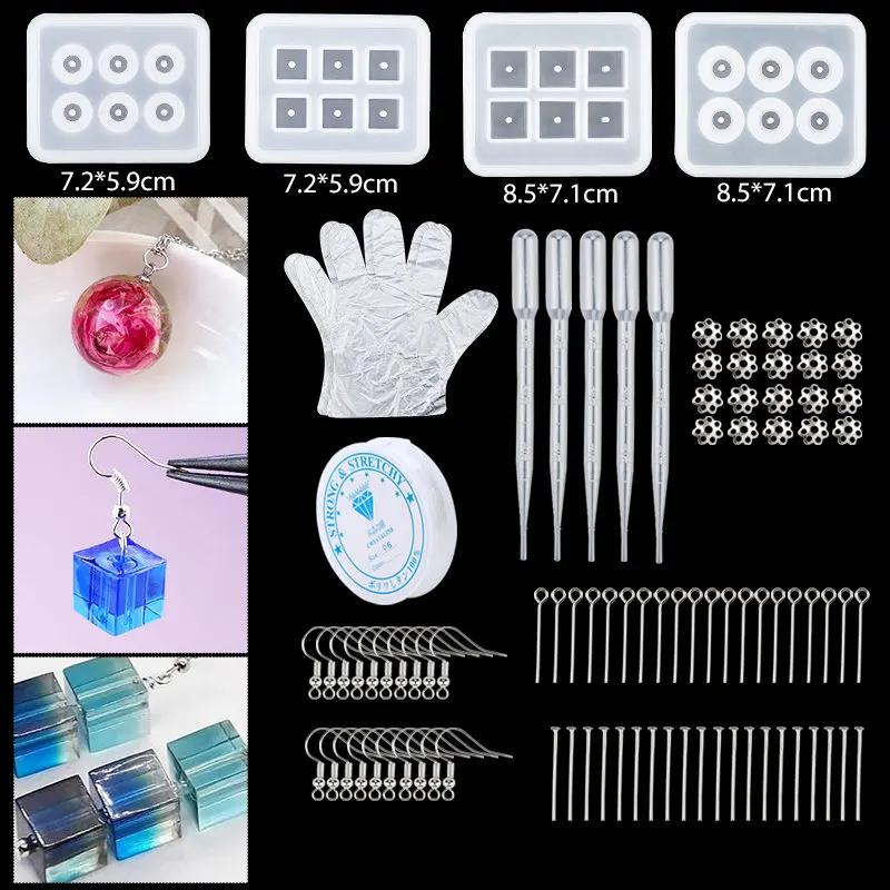 Resina Epóxi Fundição Moldes Set, Kits De Ferramentas De Silicone UV, Resina Fundição Moldes para Fazer Jóias, Descobertas Brinco DIY, 16 Estilos - Image 5