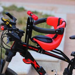 Assento de segurança para crianças, Cadeira dianteira de bicicleta, Cadeira MTB, Assento de segurança do bebê com encosto, Apoio para os pés das crianças - Image 1