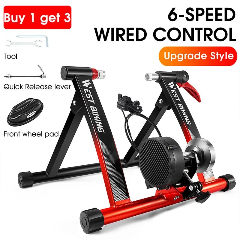 West biking bicicleta trainer suporte de exercício de bicicleta interior com roda de redução de ruído suporte estacionário magnético para 24-28 polegadas - Image 1