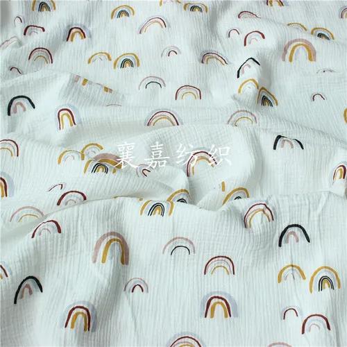 Tela de costura dobro da camada do algodão da gaze de 135x50cm, fazendo o pano da roupa da cobertura de seersucker - Image 1
