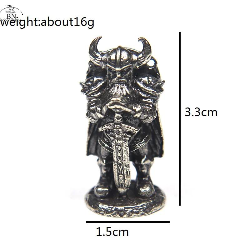 Branco Cobre Viking Espadachim Figurinhas, Miniaturas, Metal Brass Solider Model, Desktop Ornamento, Artesanato Decoração, Acessórios Brinquedo - Image 1