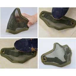 Airsoft-máscara meia face tático, malha de metal, crânio, protetora, exército, wargame, acessórios de caça, paintball, tiro cs - Image 6