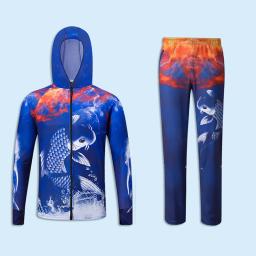 Uv proteção solar camisa de manga longa calças de pesca jaqueta impermeável respirável waders treino dos homens roupas verão único outdoo - Image 1
