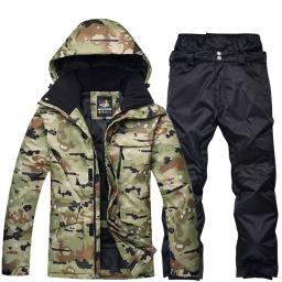 Novo terno de esqui camuflado masculino impermeável respirável jaqueta de snowboard inverno calças de neve ternos masculinos conjuntos de esqui e snowboard - Image 3