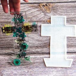 Jesus cruz resina epóxi molde de madeira luz da noite base da lâmpada casa ornamentos arte dispaly decorações moldes silicone diy artesanato - Image 2