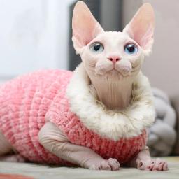Roupas de gatos quentes artesanais de inverno, suéter de malha macia para gatos, roupa com capuz sphynx, pulôver para gatinhos, roupas para gatos - Image 1