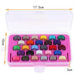 28 pçs linha de bobina colorida para máquina de costura de bordado diy costura bobinas de linha de costura com suporte de bobina caixa organizadora - Image 2