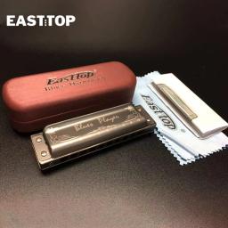 EASTTOP-gaita profissional com estojo para iniciantes e adultos, 10 furos, gaita, blues harpa, PR020AL, Upgrade - Image 6