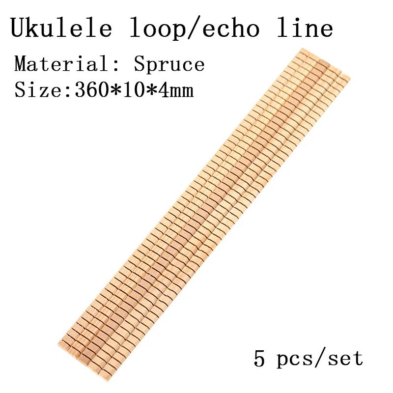 Ukulele echo strip para ukulele, ukulele, faixa de madeira, faixa interna, forro, guitarra fazendo material, 5 pcs - Image 1