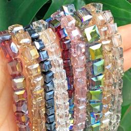 Alta qualidade cubo multicolorido contas de cristal austríaco solta forma quadrada contas de vidro para fazer jóias diy pulseira 2/3/4/6/8mm - Image 5