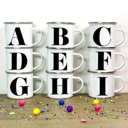 Canecas com estampa de letras, xícaras criativas de café, chá, bebidas, sobremesa, café da manhã, copo de leite, canecas esmaltadas, alça, presentes para crianças e amigos - Image 1